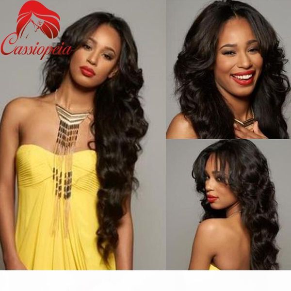 

middle part malaysian virgin human hair full lace wigs body wave 8a grade black women lace front wigs with baby hair in stock, Black;brown