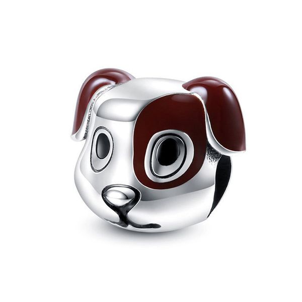 

factory directly original oil dog animal s925 sterling silver loose beads diy jewelry hand accessories charms wholesale, Black