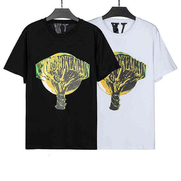 

summer chaopai high street vlne co made men's and women's t-shirt american loose hip hop casual round neck couple, White;black