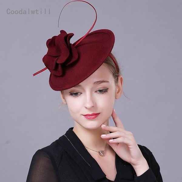 

stingy brim hats fascinator wedding for women elegant black white feather solid color pillbox hat vintage cocktail lady fedoras, Blue;gray