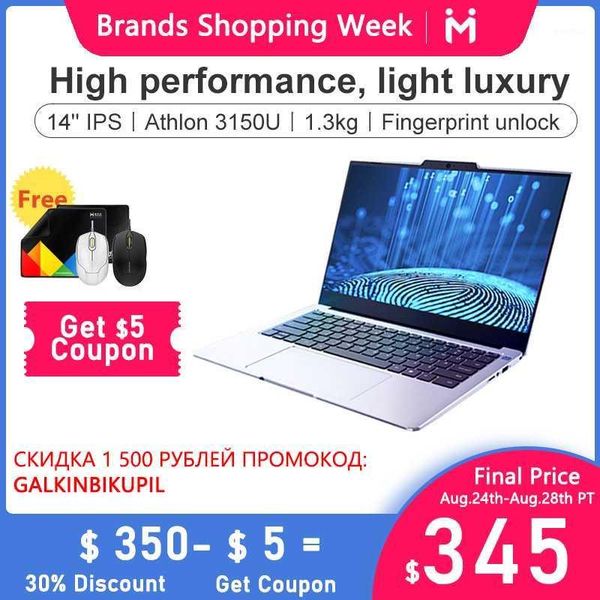 

lap aug 24 arrival maibenben maibook s431 lap14" ips full hd athlon gold 3150u fingerprint unlock 8g 256g silver metal body1