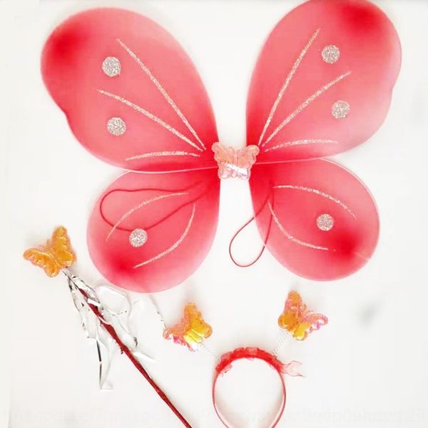 

tghyv three-piece set three-piece prop children's performance props cute butterflycolorful angel costumes wings angel set show wings cu