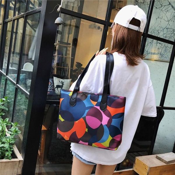 

large capacity female nylon handbags 2020 fashion simple single shoulder shopping bags daily use women casual travel handbag