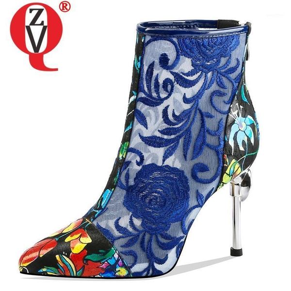 

boots zvq spring fashion women outside super high heels pointed toe zip print kid suede party shoes drop 1, Black