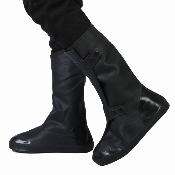 

pvc rainproof shoes cover men women winter snow boots waterproof thick non-slip wear-resistant bottom high tube rain bota cases q1218