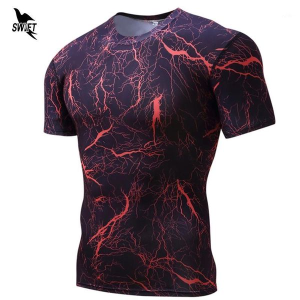 

running jerseys 2021 men compression shirts skin tight breathable elastic short sleeve rashguard crossfit exercise workout fitness 1, Black;blue