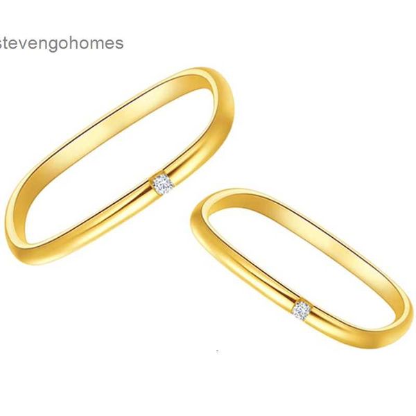 

18k same round women's zhou square family's plain ring, simple temperament, Silver