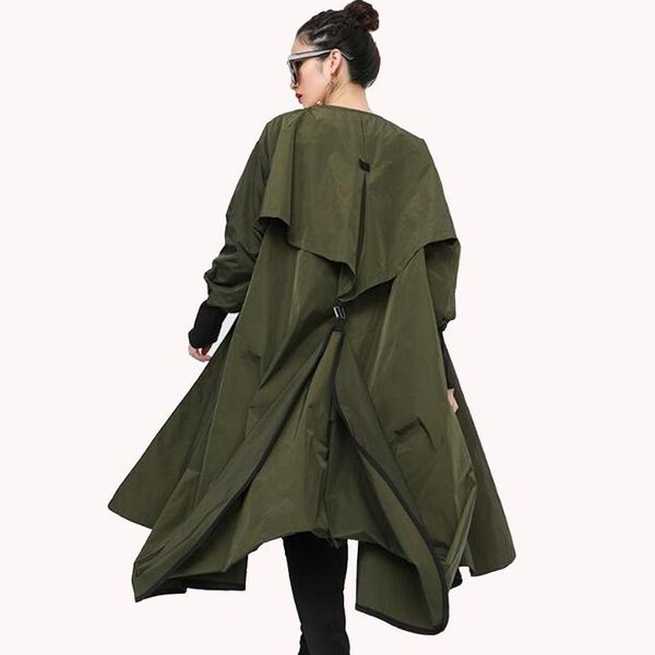 

new arrival autumn bf women cape cardigan clothing long sleeve trench femal loose long coat outwear fashion streetwear1, Tan;black