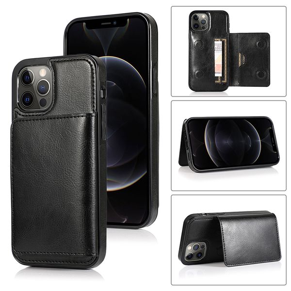 

magnetic leather phone case for iphone12 11pro max 7 8 plus xr wallet phone cover for samsung s20 plus