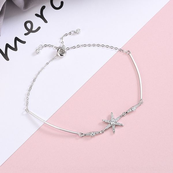 

m1uhv гекса стерлингов алмаз серебро инкрустированных z7i star браслет diamondbracelet алмазной небольшой дизайн s925 особняков руки строки, Golden;silver