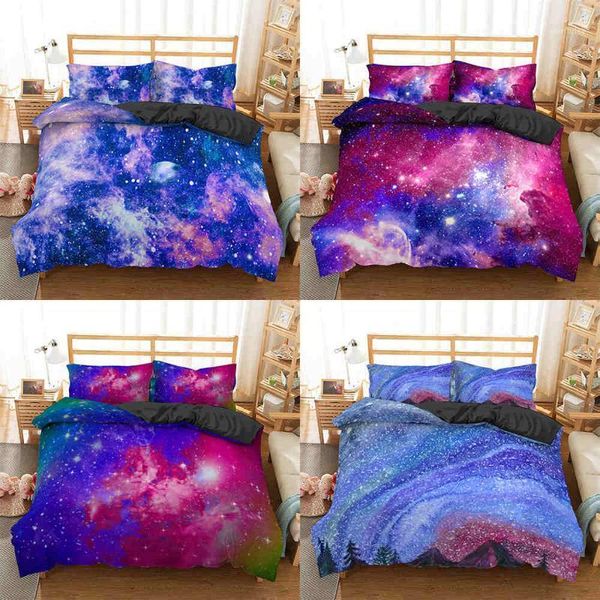 

bedding sets homesky galaxy set king  quilt bedclothes microfiber bed room home textiles pillowcase bedspread1