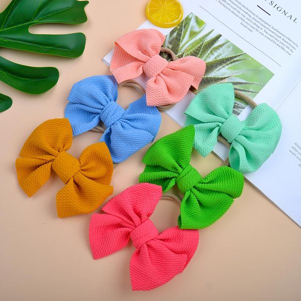 

1piece nylon headbands soft elastic hair bows fashion headband for children girls party decoration kids hair accessories 313 q sqcegc, Slivery;white