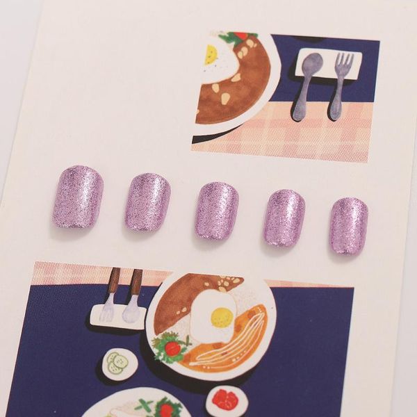 

false nails 1 set/24 pcs tips spring onion powder french fashion removable patch pure color nail chip for fake extension, Red;gold