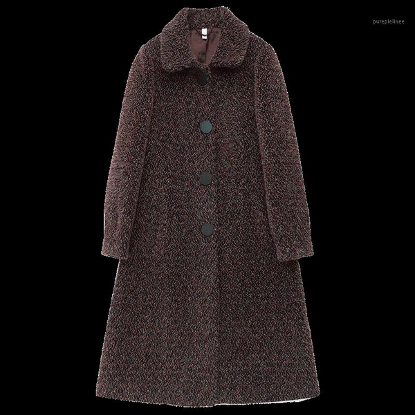

trending products 2020 female woolen coat large size clothing for women imitate mink cashmere leisure jacket 14831, Black