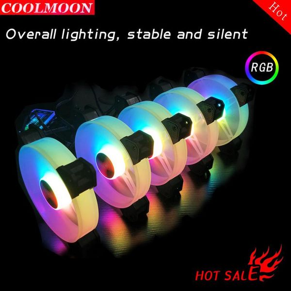 

fans & coolings coolmoon yuhuan rgb 12cm deskchassis silent operation overall luminous remote control speed cooling fan