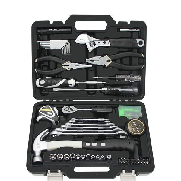 

professional hand tool sets 75pcs set diy repair plumbing woodworking tools box home screwdriver wrench socket plier carpenter