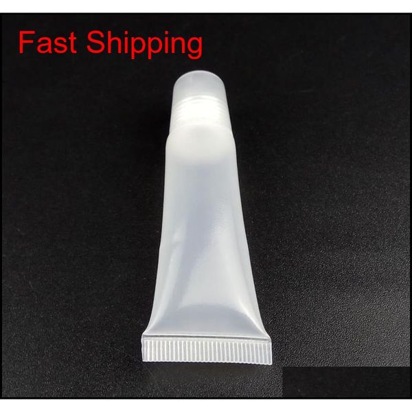 

100pcs/lot 8ml crystal clear lip gloss packaging containers new style empty lipstick tubes lip ba qylwki homes2007, Silver