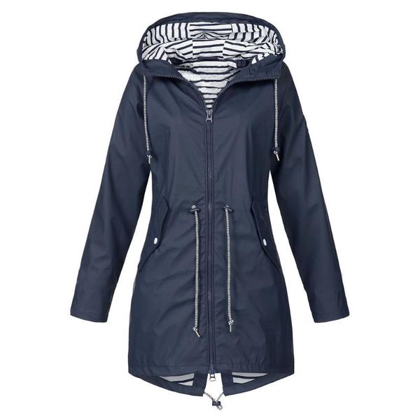 

women's jackets hooded warm wide female solid rain outdoor waterproof raincoat windbreaker big size, Black;brown