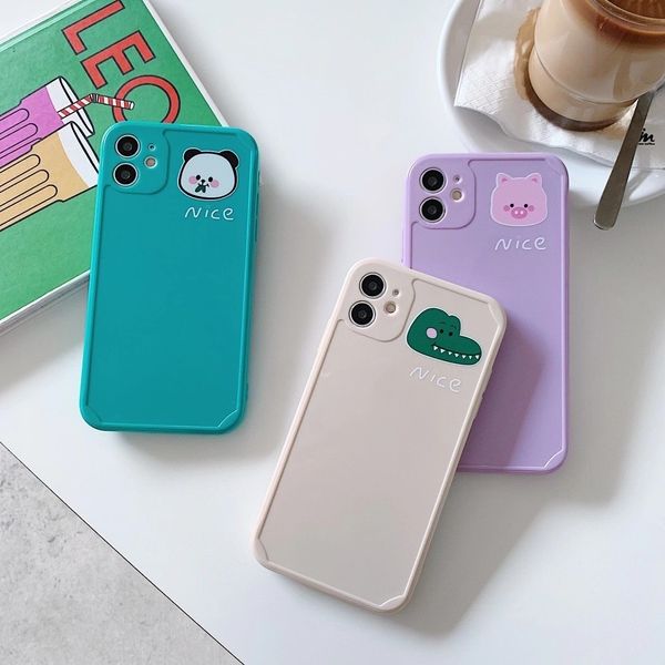 

43fgcartoon gimfun pig cute phone case for iphone 12 12pro 12max 11 pro xs max xr 7 8plus anti-shock scrub tpu silicon back cover