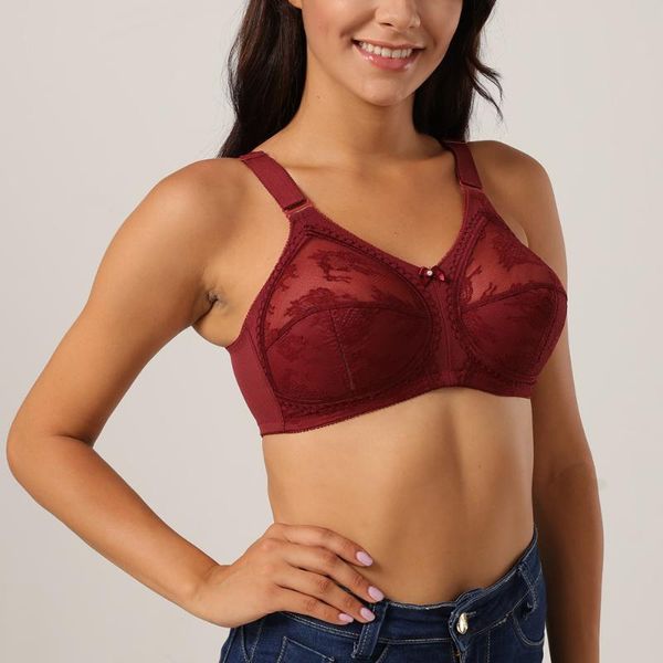 

bras 4 colors plus size bra for women ladies underwear translucent chiffon wireless lingerie brassiere bralette 50b c, Red;black