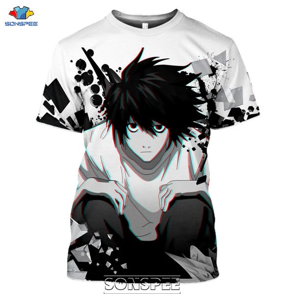 

anime death note 3d print shirts funny kawaii hippie men clothing