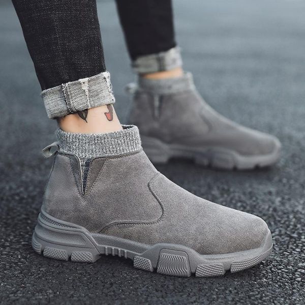 

shoes springmen's boots trend versatile martin boots british style short hight-tren lady shoes -40, Black