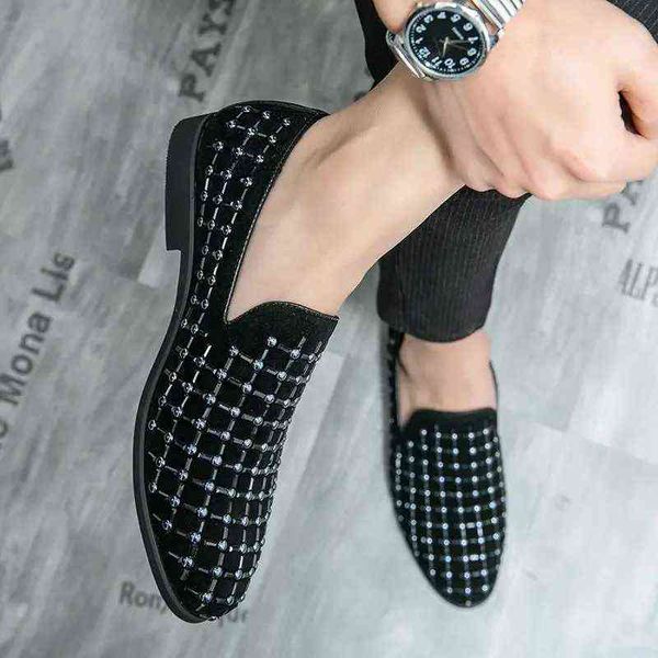 

dress shoes spring and summer new large shallow mouth breathable rhinestone decoration simple fashion versatile flat sole single 220223, Black