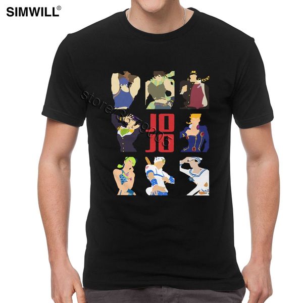 

sport trendy new arrival t-shirts for men cotton jojo bizzare adventure t shirts short sleeve o neck manga leisure tees shirts 4xl 5xl
