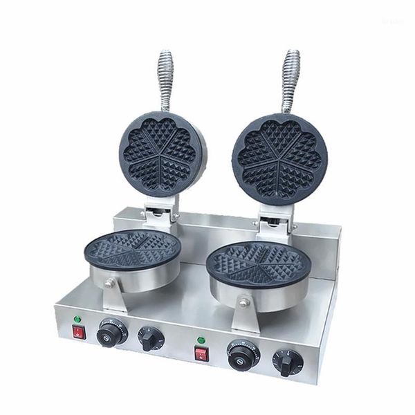 

bread makers 220v/110v double headed heart shaped waffle machine - wo fu cake factory1