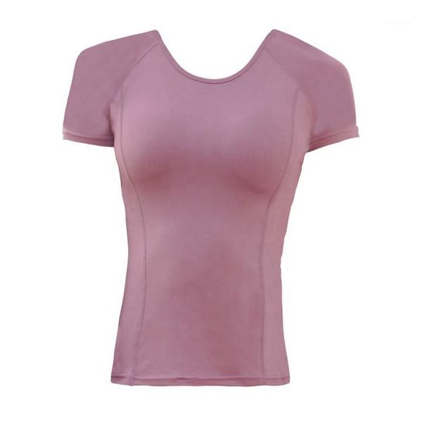 

gym clothing fitness dress stretch training running quick dry t-shirt web celebrity bodice yoga short sleeved summer1, White;black