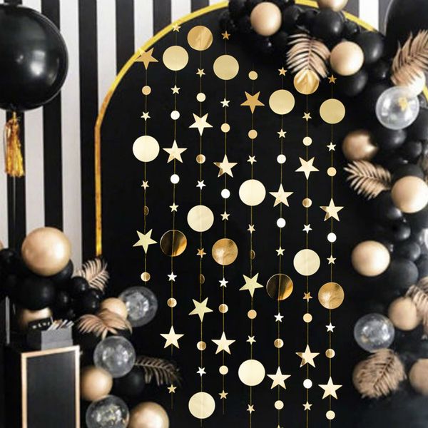 

paper 4m twinkle star round shape birthday party decoration supplies wedding hanging garland baby shower christmas banner
