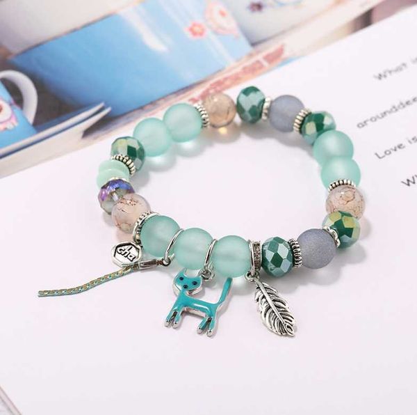 

beaded, strands handcraft boutique fashion multilayer crystal stone beads strand bracelets bangles pulseras boho mujer, Black