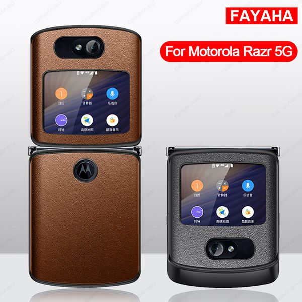 

телефон fayaha оригинал моды кожа обложка для motorola razr 5g 2020year версия дело назад