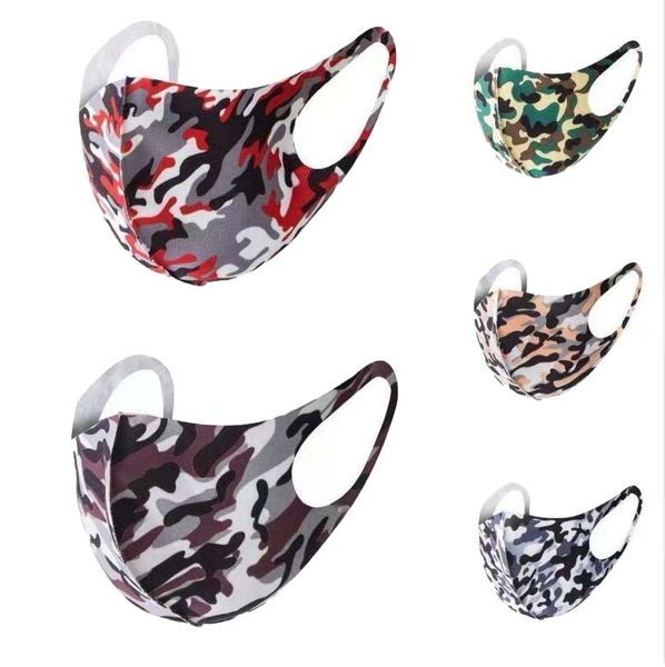 

child camouflage face mask camo mouth coverrespirator dustproof washable reusable silk cotton masks black packaging
