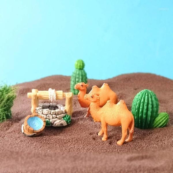 

decorative objects & figurines camel desert cactus flower pool ornament model figurine home glass decor miniature craft garden fairy decorat
