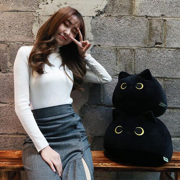 

pillow soft cute black cat cartoon doll is safe and nontoxic can be used as a holiday gift or for personal use