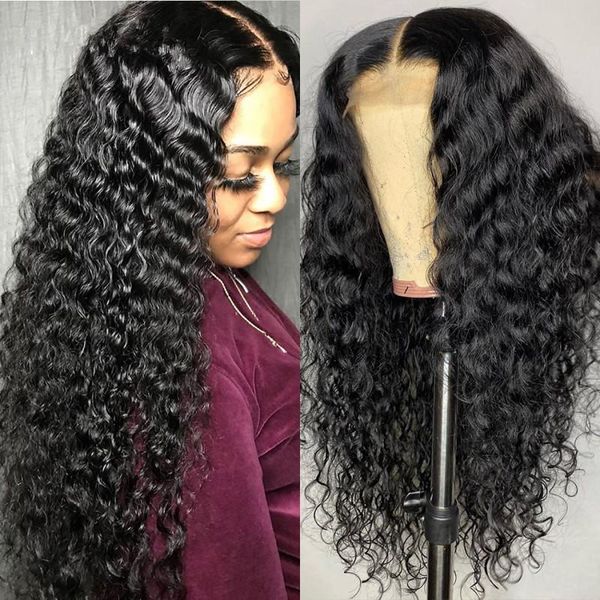 

brazilian curly silk base human hair wig glueless 13x6 lace human hair wig with baby hair pre plucked lace front wigs 130% density, Black;brown