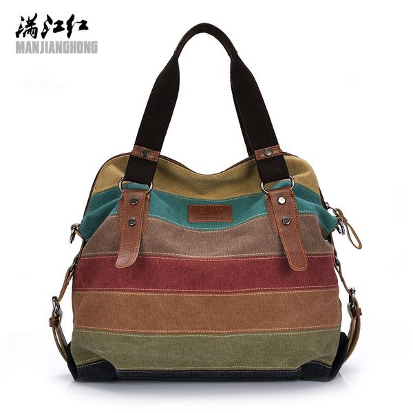 

hbp non-brand bag 2021 cotton canvas new color contrast one shoulder portable messenger bag for spring sport.0018