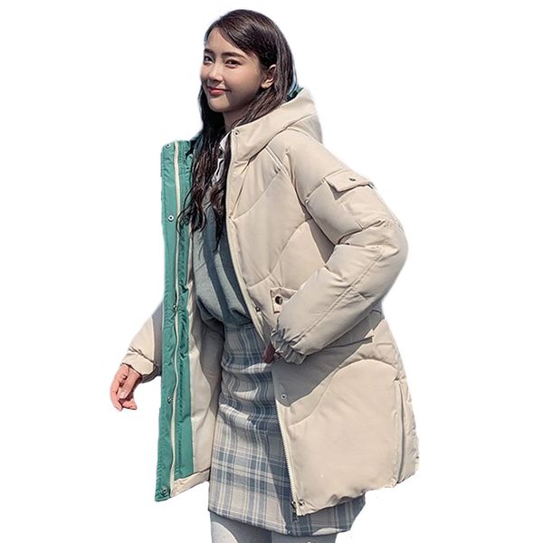 

new winter down cotton jacket women thickening hooded down parka padded jacket female 821 201014, Black