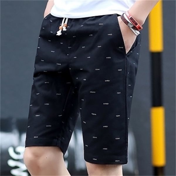 

summer casual men's short pants cotton elastic waist printing trousers men's shorts halloween party pants 1027, White;black