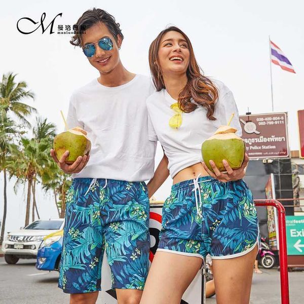 

2020 men beach shorts summer swimming trunks male swimwear quick dry breathable loose print elastic casual bathing short1, White;black