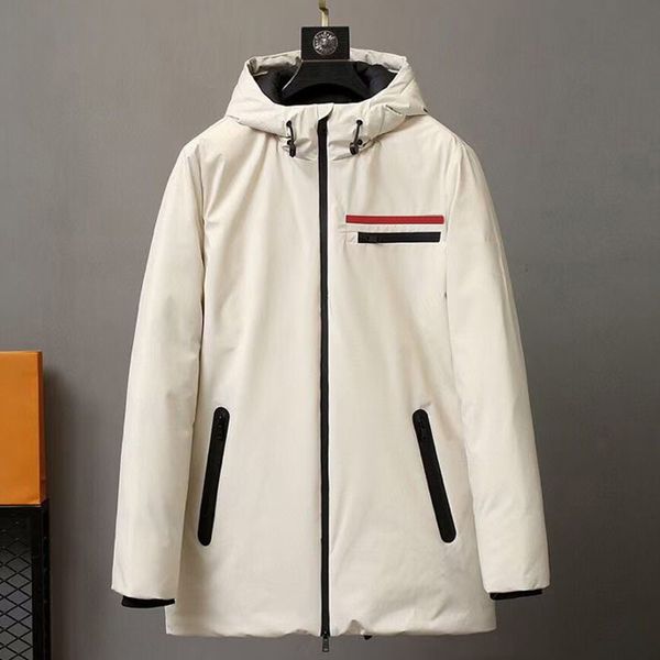 

20fw windproof waterproof long hooded down jackets winter warm outdoor outwear high end fashion coats street simple down jacket hfymyrf105, Black