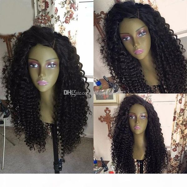 

малазийские человеческие волосы curly парики glueless фронт шнурка человеческих волосы парики для чернокожих женщин virgin полного парика фр, Black;brown