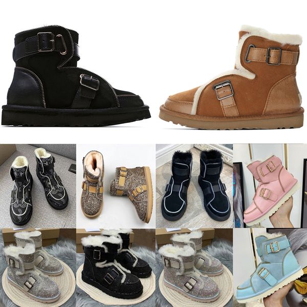 

designer australian locomotive boots dune mini buckle boot australia wgg women womens girls lady boot snow half knee short 36-42 5e22#, Black