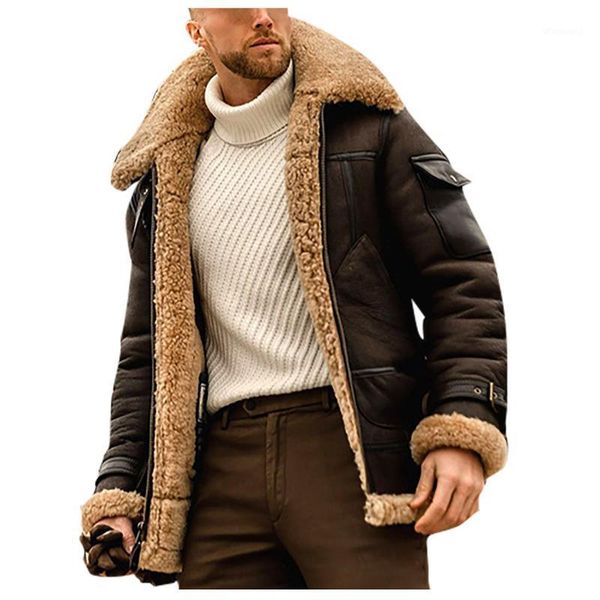 

men mid-length windbreaker jacket with lapel solid color suede coat trench windbreaker jacket men trench coat fashion1, Tan;black
