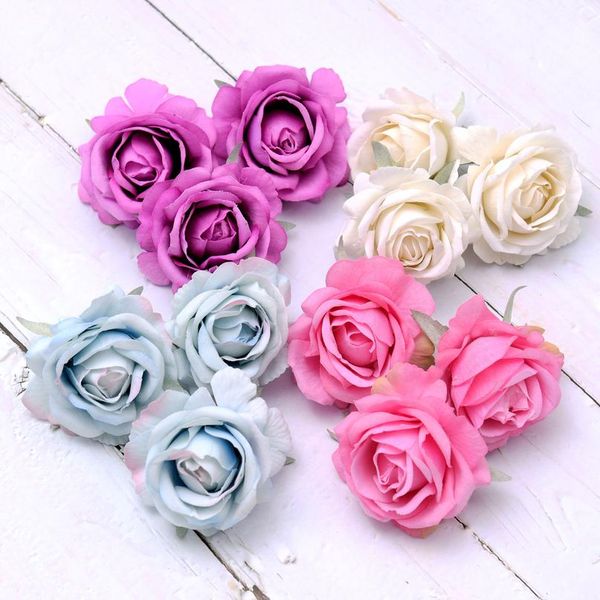 

30pcs flannelette artificial rose silk flower heads wedding decoration diy wreath scrapbooking craft fake sqcuuu