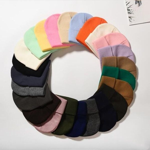 

artificial wool beanie caps lady knitted cashmere thick warm couple lovers parent-child hats tide street hip-hop wool cap wy899w, Yellow