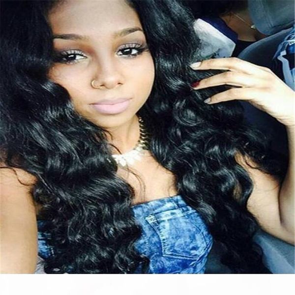 

silk loose body wave full lace wigs brazilian human hair silk base wavy lace front wigs bleached knots natural hairline, Black;brown
