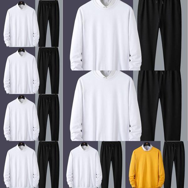 

xgaiv cotton sports new suit spring and sweater sweaterautumn 2020 suit men's korean style trendy casual sweater two-piece men's f, Black