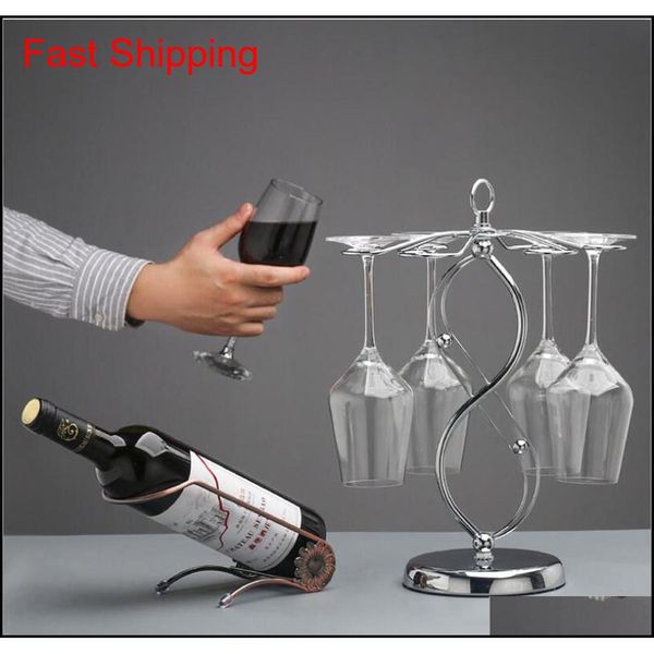 

6 hooks silver metal red wine glass cup rack holder stand,upside down wrought iron wine stemware glass holder air qylhir lipper